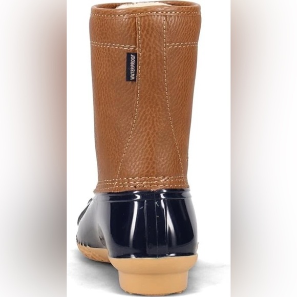 JBU by Jambu Women's Maplewood Waterproof Rain Mid Calf Boot TAN/NAVY New - Picture 4 of 7